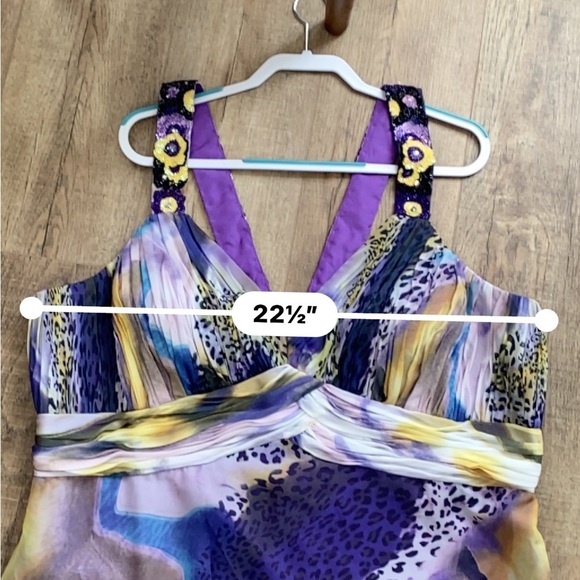 Faviana Purple and Blue Halter Maxi Sundress Formal Plus Size 24 NWT - Picture 7 of 11